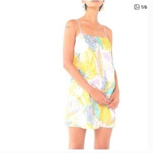 Urban Outfitters Multicolored Pastel Crinkle Shift Mini Dress Size Small